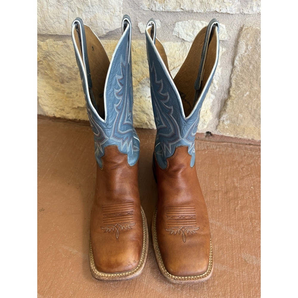 TONY LAMA Brown Square Toe Western Cowboy Boot Ranch Rodeo Dance Men's Sz 8